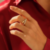 925 Sterling Silver Thick Band X Crossover Ring - Image 3