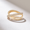 925 Sterling Silver Thick Band X Crossover Ring - Image 4