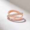 925 Sterling Silver Thick Band X Crossover Ring - Image 5