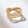 925 Sterling Silver Thick Band X Crossover Ring - Image 7