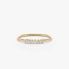 925 Sterling Silver Thin 7 Diamond Ring