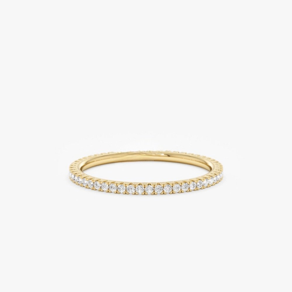 925 Sterling Silver Thin Diamond Eternity Band