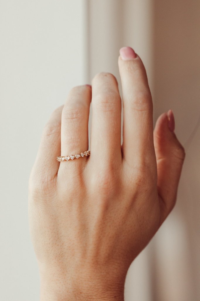 925 Sterling Silver Thin Diamond Ring