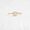 925 Sterling Silver Threaded Ring, 0.5ct Rectangular Cushion Cut Diamond