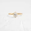 925 Sterling Silver Threaded Ring, 0.7ct. Oval Cut Diamond