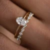 925 Sterling Silver Threaded Ring, 0.7ct. Oval Cut Diamond - Image 2
