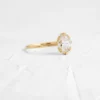 925 Sterling Silver Threaded Ring, Oval Cut Diamond - Image 5