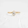 925 Sterling Silver Threaded Ring, Oval Cut Diamond - Image 8