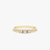 925 Sterling Silver Three Diamond Engagement Ring