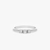 925 Sterling Silver Three Diamond Engagement Ring - Image 2