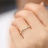 Gold-plated ring featuring premium CZ diamonds in channel and pave settings