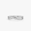925 Sterling Silver Three Line Diamond Crossover Ring - Image 4
