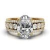 925 Sterling Silver Three-Row Diamond Engagement Ring