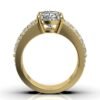 925 Sterling Silver Three-Row Diamond Engagement Ring - Image 3