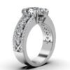 925 Sterling Silver Three-Row Diamond Engagement Ring - Image 5