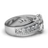 925 Sterling Silver Three-Row Diamond Engagement Ring - Image 6