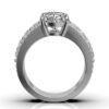 925 Sterling Silver Three-Row Diamond Engagement Ring - Image 7