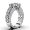 925 Sterling Silver Three-Row Diamond Engagment Ring - Image 3