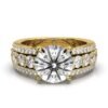 925 Sterling Silver Three-Row Diamond Engagment Ring - Image 6