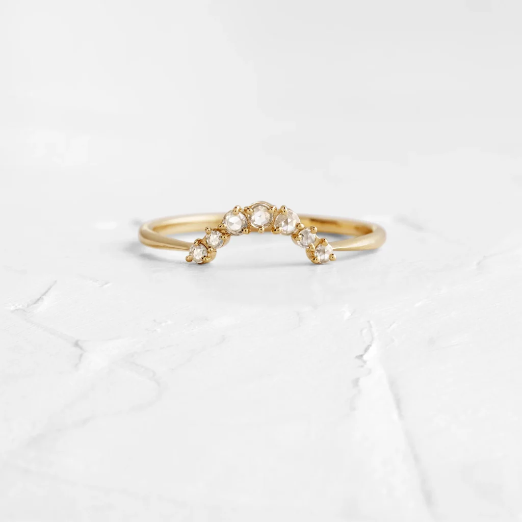 925 Sterling Silver Three-Row Diamond Stack Ring