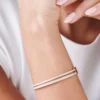 925 Sterling Silver Three Row Pave Diamond Bracelet For women - Image 2