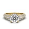 925 Sterling Silver Three Rows Pave Set Diamond Engagement Ring