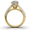 925 Sterling Silver Three Rows Pave Set Diamond Engagement Ring - Image 3