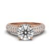 925 Sterling Silver Three Rows Pave Set Diamond Engagement Ring - Image 4