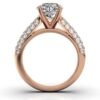 925 Sterling Silver Three Rows Pave Set Diamond Engagement Ring - Image 5