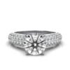 925 Sterling Silver Three Rows Pave Set Diamond Engagement Ring - Image 6