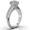 925 Sterling Silver Three Rows Pave Set Diamond Engagement Ring - Image 7