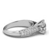 925 Sterling Silver Three Rows Pave Set Diamond Engagement Ring - Image 8
