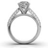 925 Sterling Silver Three Rows Pave Set Diamond Engagement Ring - Image 9