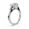 925 Sterling Silver Three Stone Baguette Diamond Engagement Ring - Image 3