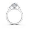925 Sterling Silver Three Stone Baguette Diamond Engagement Ring - Image 5
