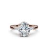 925 Sterling Silver Three Stone Baguette Diamond Engagement Ring - Image 6