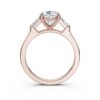 925 Sterling Silver Three Stone Baguette Diamond Engagement Ring - Image 7