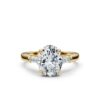 925 Sterling Silver Three Stone Baguette Diamond Engagement Ring - Image 8