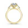 Baguette diamond engagement ring in 925 Sterling Silver