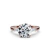 Classic three-stone ring with balanced prong setting