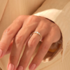 925 sterling silver ring with thick gold plating and trilogy design