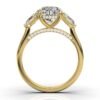 925 Sterling Silver Three Stone Bullet Diamond Engagement Ring - Image 3