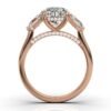 925 Sterling Silver Three Stone Bullet Diamond Engagement Ring - Image 5