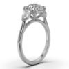 925 Sterling Silver Three Stone Bullet Diamond Engagement Ring - Image 7