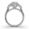925 Sterling Silver Three Stone Bullet Diamond Engagement Ring - Image 9