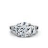 925 Sterling Silver Three Stone Diamond Engagement Ring