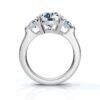 925 Sterling Silver Three Stone Diamond Engagement Ring - Image 3