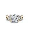 925 Sterling Silver Three Stone Diamond Engagement Ring