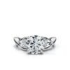 925 Sterling Silver Three Stone Diamond Engagement Ring - Image 6