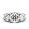 925 Sterling Silver Three Stone Diamond Ring - Image 6